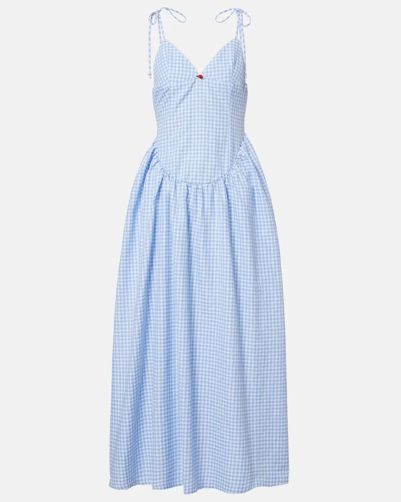 BANANHOT Maxikleid Paloma aus Baumwollpopeline Blau