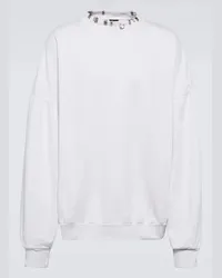 Balenciaga Sweatshirt Pierced Round aus Fleece Weiss