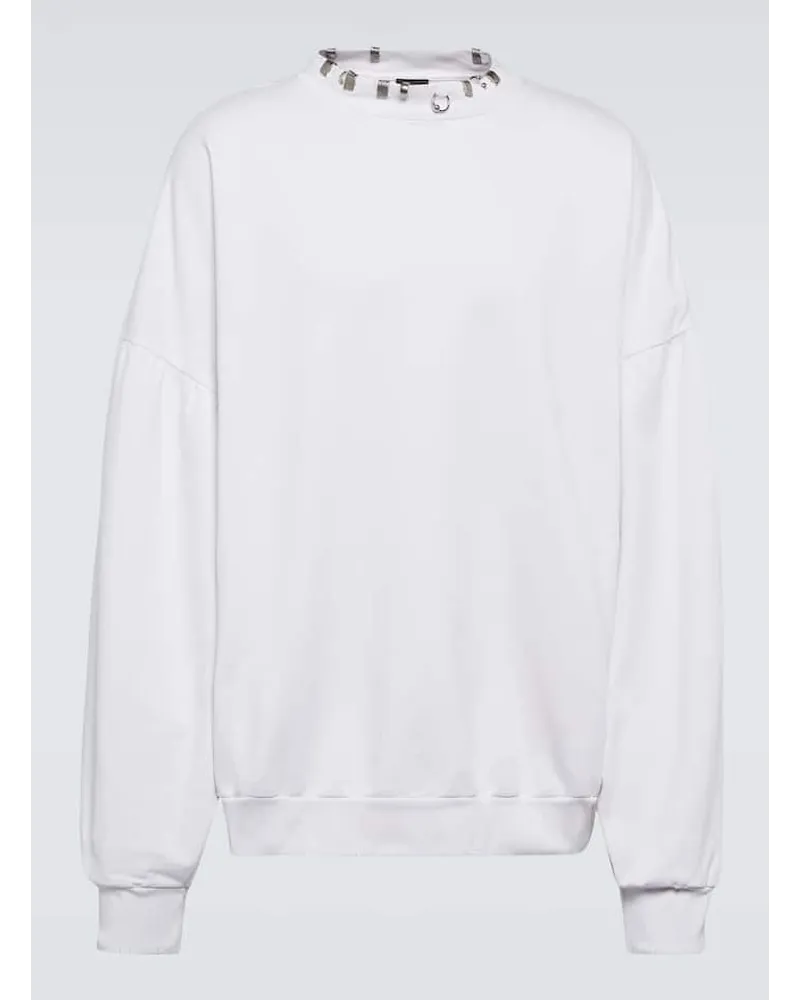 Balenciaga Sweatshirt Pierced Round aus Fleece Weiss