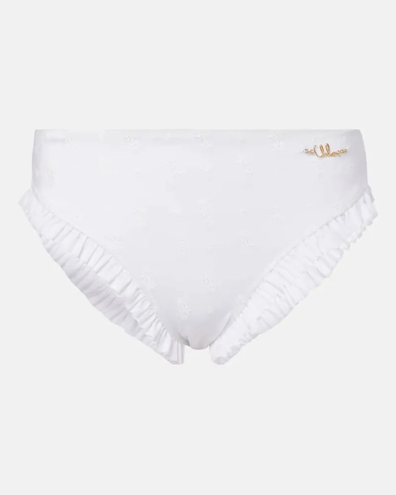 Chloé Chloé Besticktes Bikini-Höschen Weiß