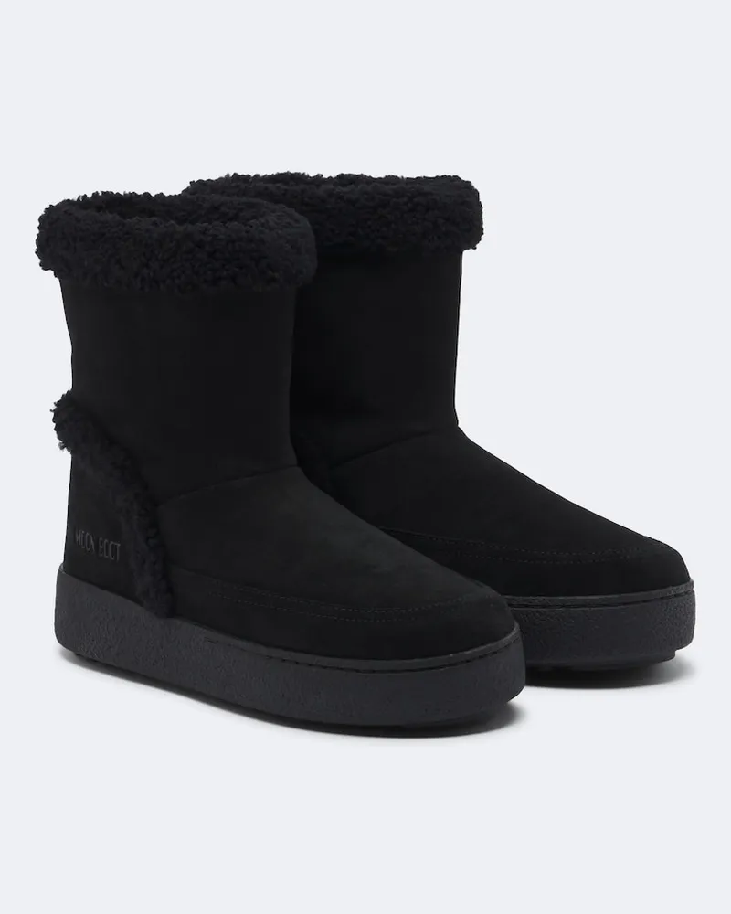 Moon Boot Ankle Boots Ltrack Tina aus Veloursleder Schwarz