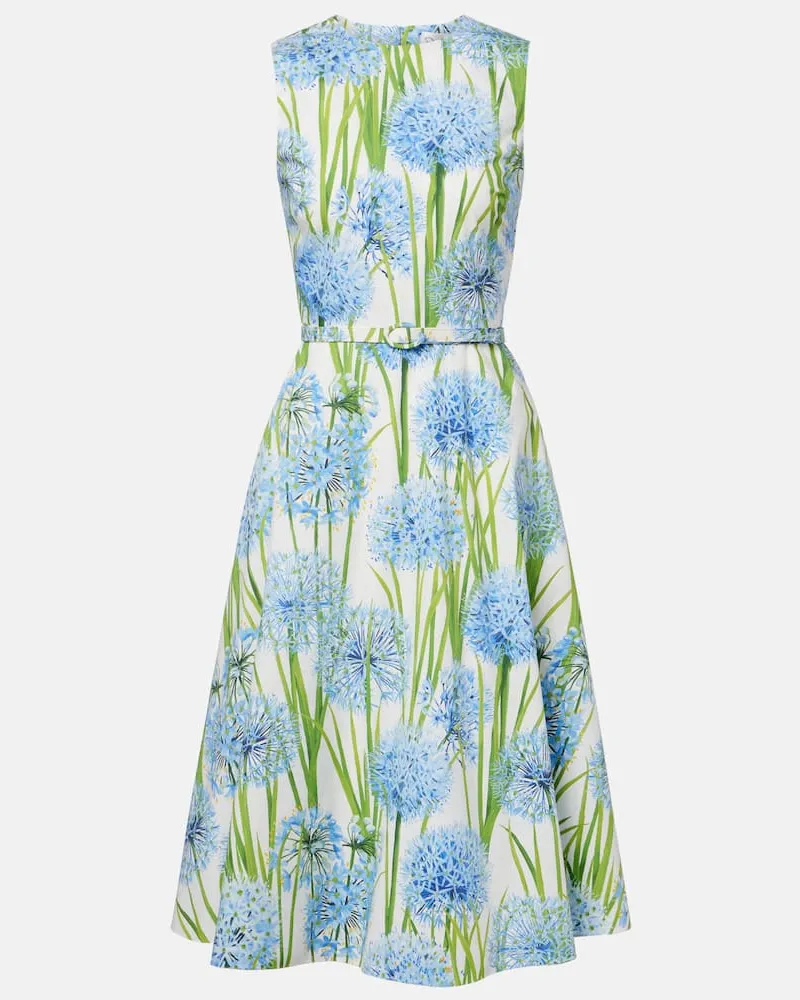 Oscar de la Renta Midikleid aus Popeline Multicolor
