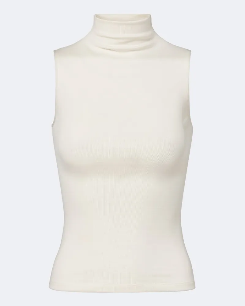 Ralph Lauren Rollkragentop Naomie aus einem Seidengemisch Weiß