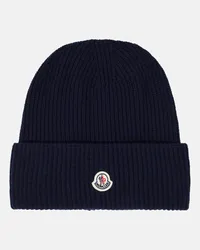 Moncler Beanie aus Wolle Blau