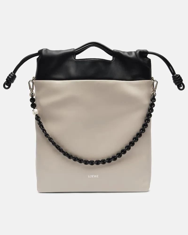 Loewe Clutch Flamenco aus Leder Schwarz
