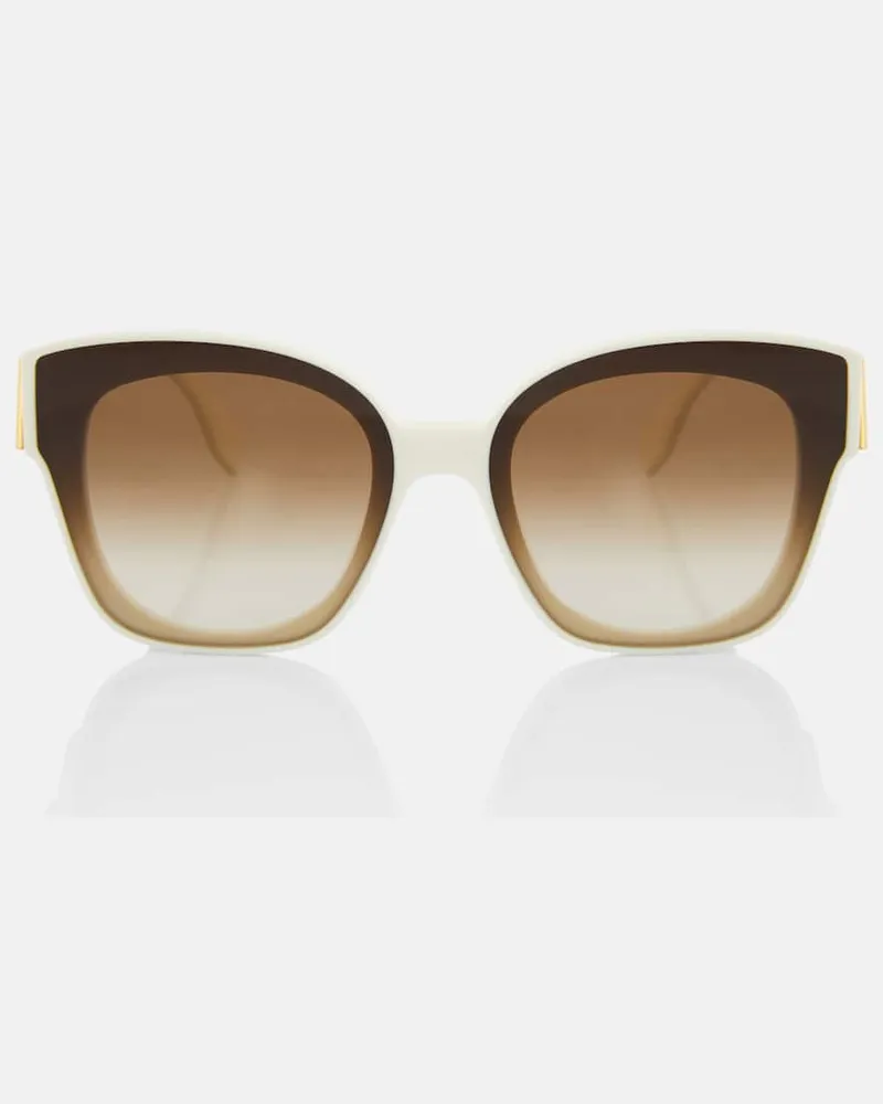 Fendi Eckige Sonnenbrille First Butterfly Weiß
