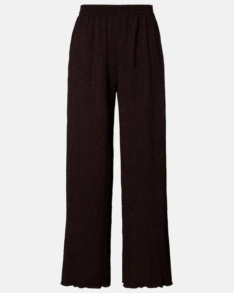JADE SWIM Weite Hose Mika aus Seersucker Braun