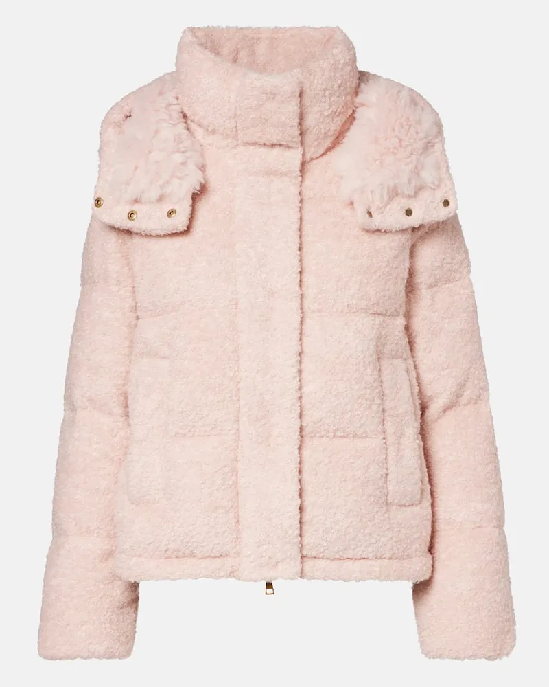 Moncler Daunenjacke Virieu aus Bouclé Rosa