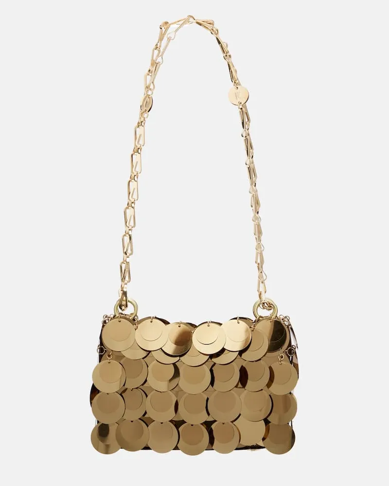 Paco Rabanne Verzierte Schultertasche Sparkle Nano Gold