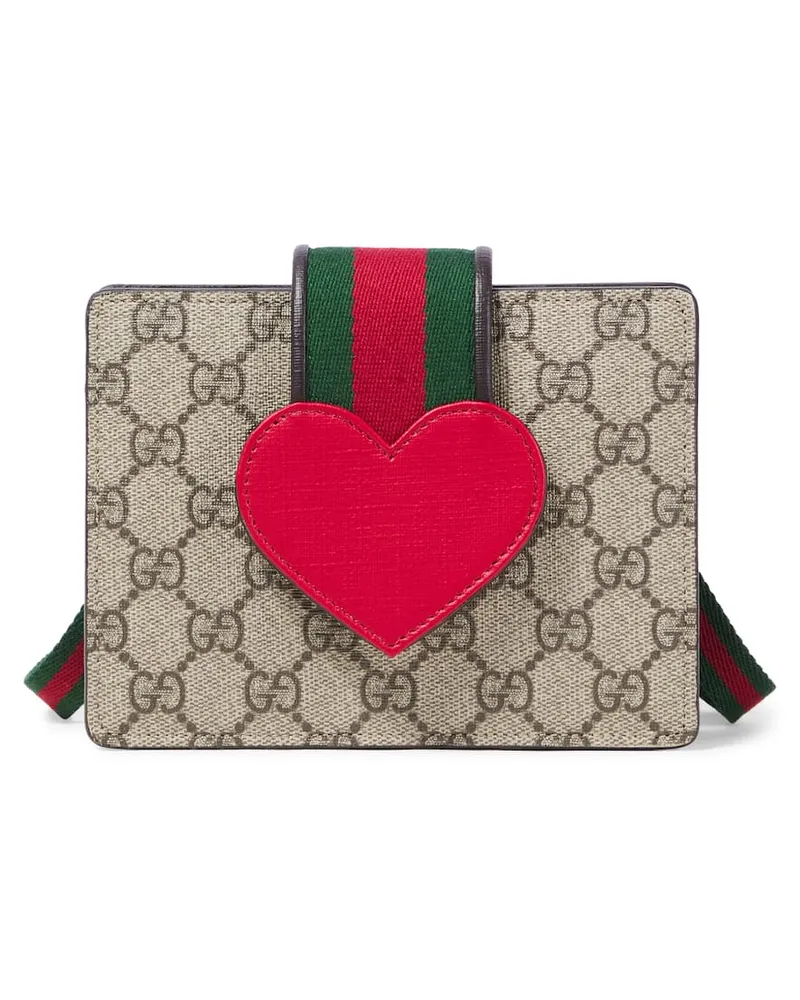 Gucci Tasche Web Stripe GG aus Canvas Braun