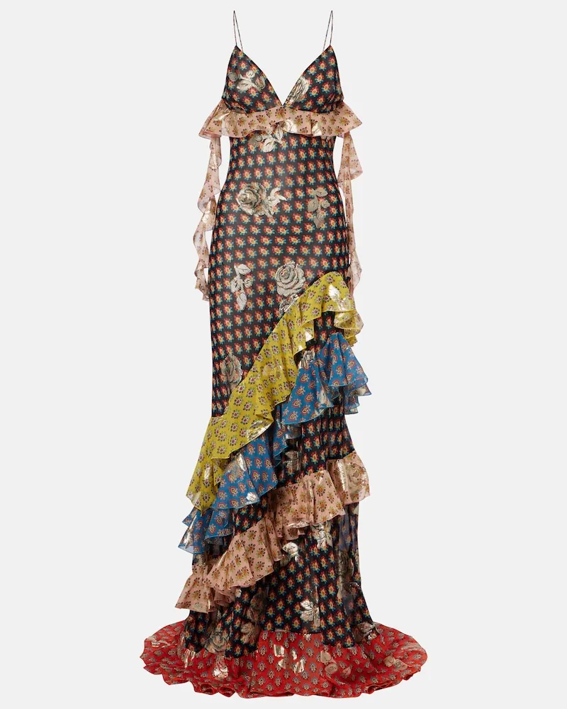Etro Maxikleid aus einem Seidengemisch Multicolor