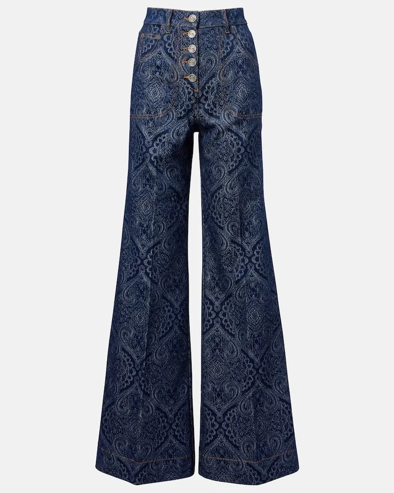 Etro High-Rise Flared Jeans Pegaso Blau