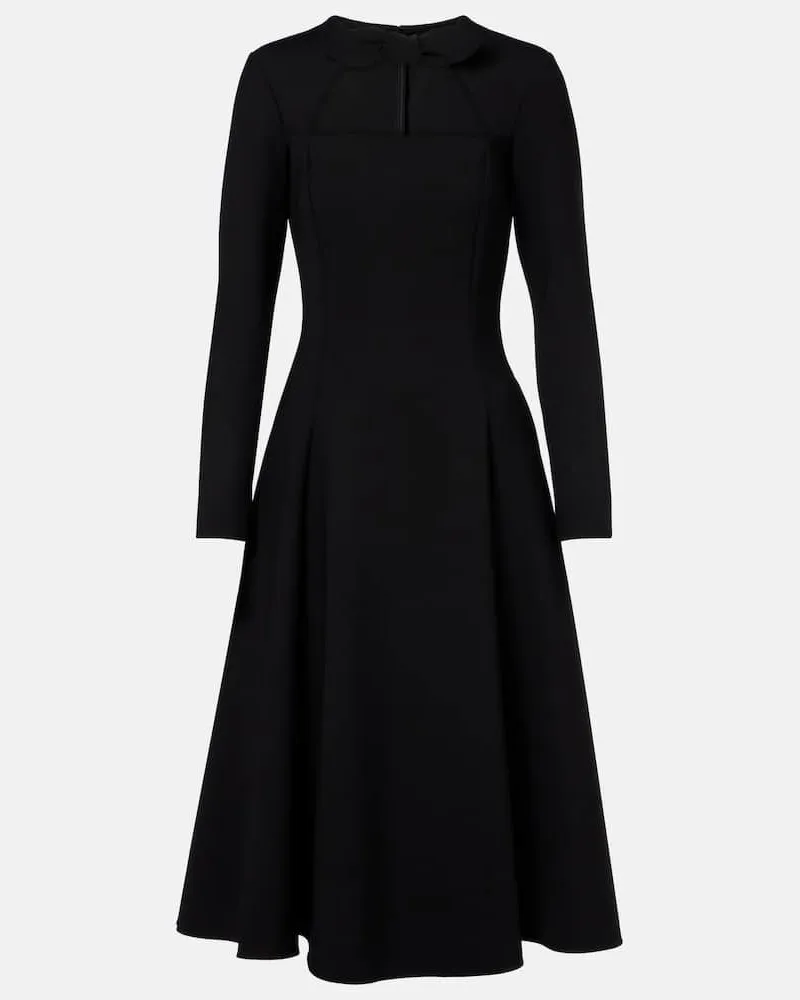 Oscar de la Renta Cocktailkleid aus einem Wollgemisch Schwarz