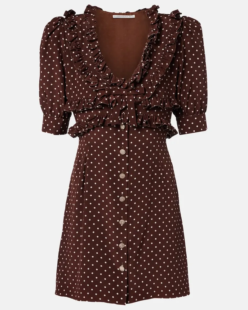 Alessandra Rich Minikleid aus Seide Braun