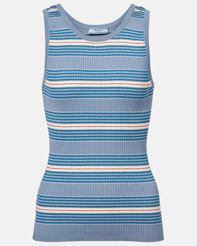 Prada Top aus Baumwolle Blau