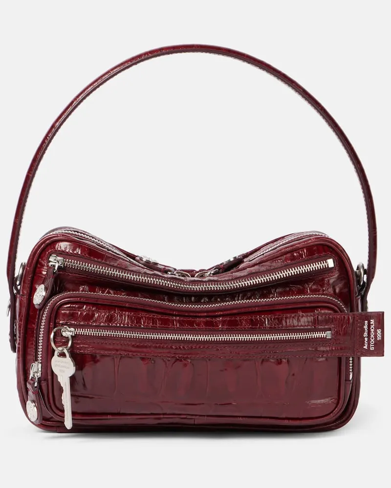Acne Studios Schultertasche Camero aus Leder Burgund
