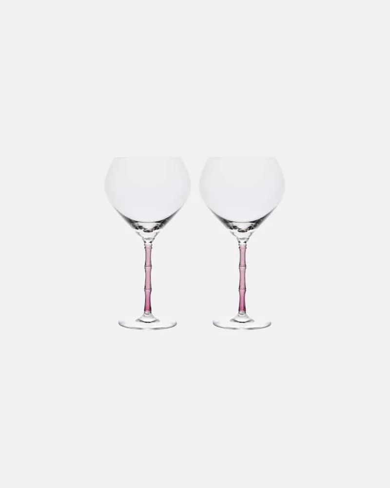 La DoubleJ Set Bamboo aus zwei Balloon-Gläsern Transparent