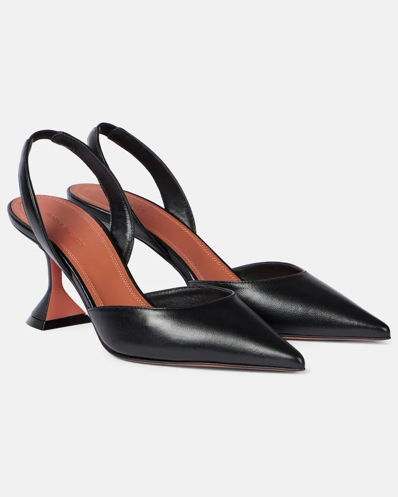 Amina Muaddi Slingback-Pumps Holli 70 aus Leder Schwarz