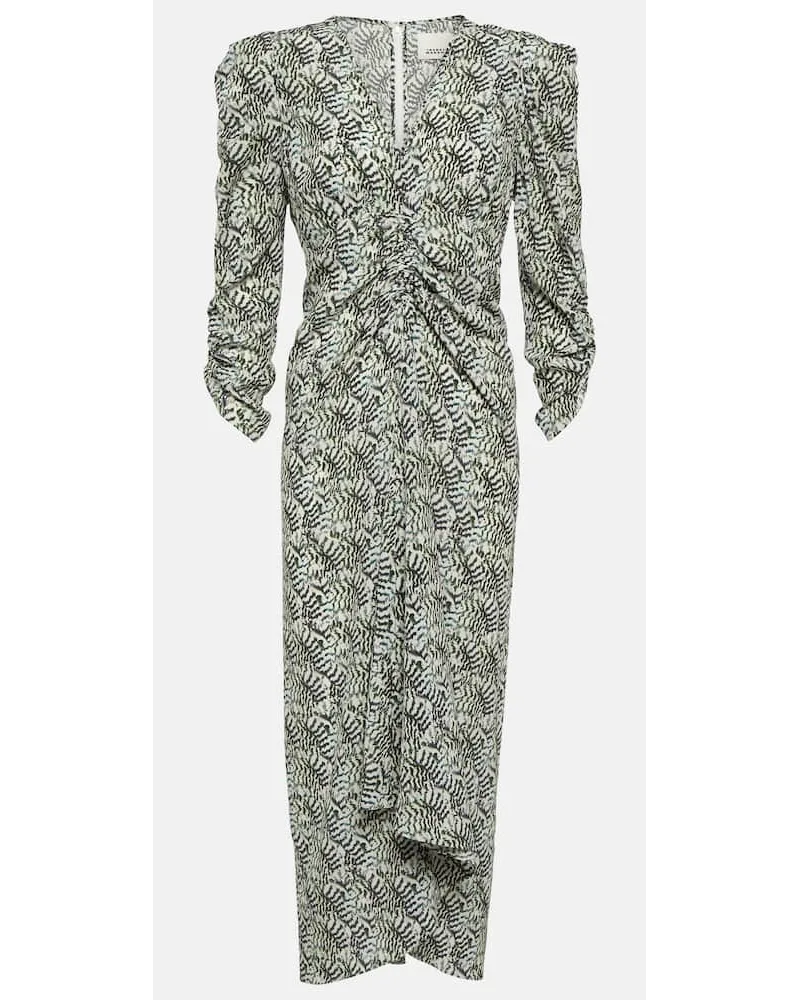Isabel Marant Bedrucktes Midikleid Albiniga Beige