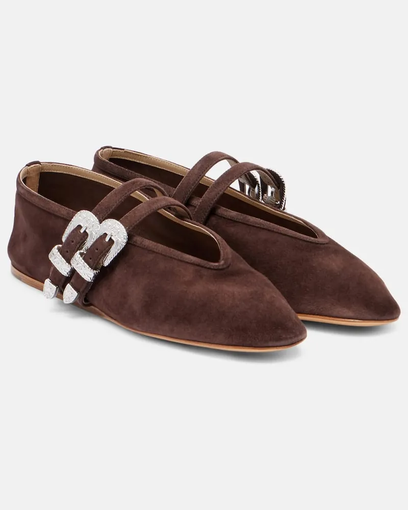 Le Monde Béryl Le Monde Béryl Ballerinas Claudia aus Veloursleder Braun