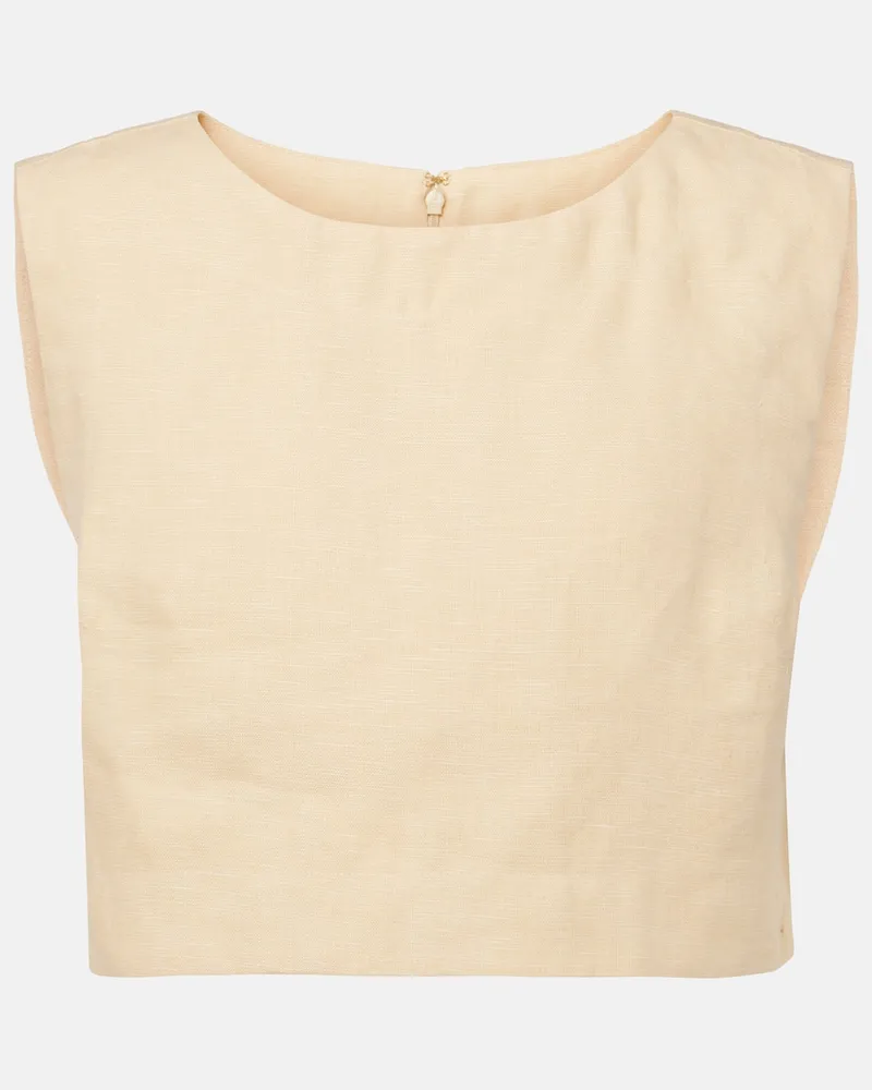 Posse Cropped-Top Martina aus Leinen Beige