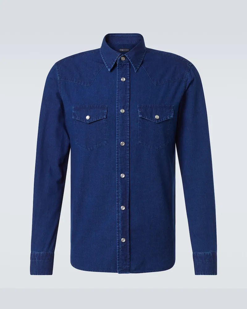 Tom Ford Jeanshemd Blau