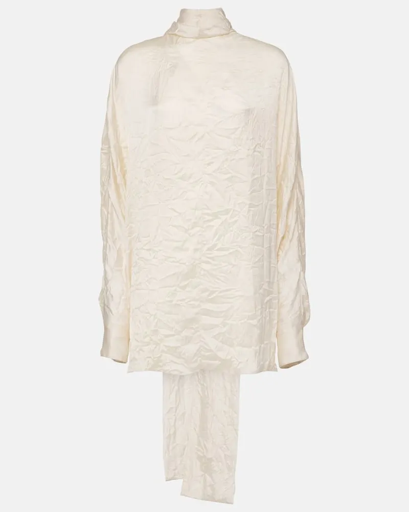 KHAITE Bluse Bex aus Satin Weiß