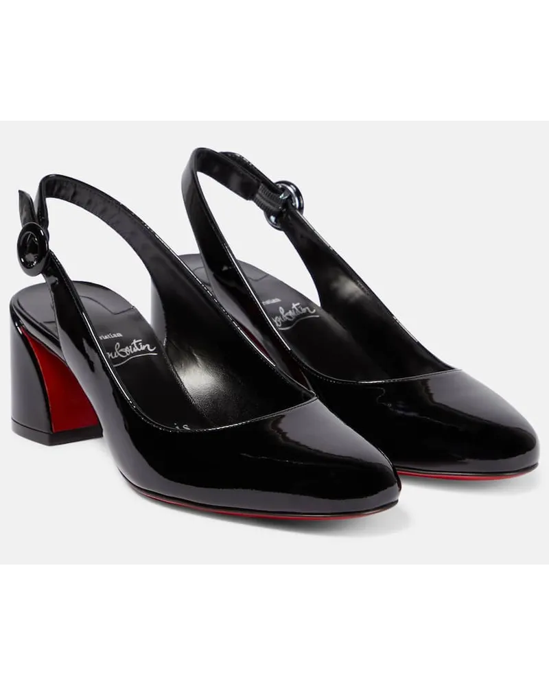 Christian Louboutin Slingback-Pumps aus Lackleder Schwarz