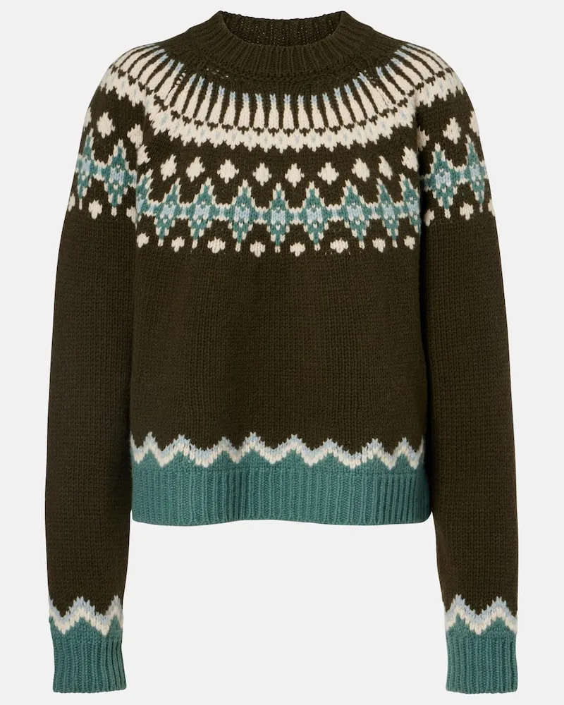 Alanui Pullover Sweet Winter aus Schurwolle Braun