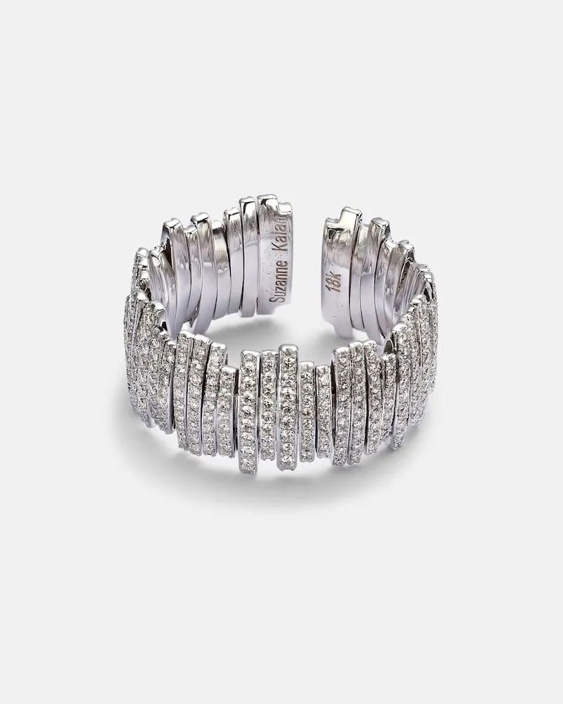 Suzanne Kalan Ring aus 18kt Weißgold mit Diamanten Silber