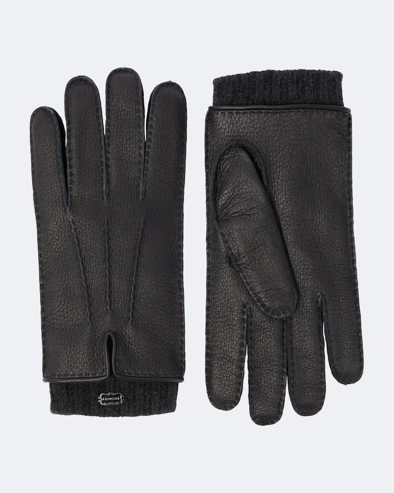 AGNONA Handschuhe aus Leder Schwarz