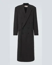 Dries van Noten Mantel aus Wolle Schwarz