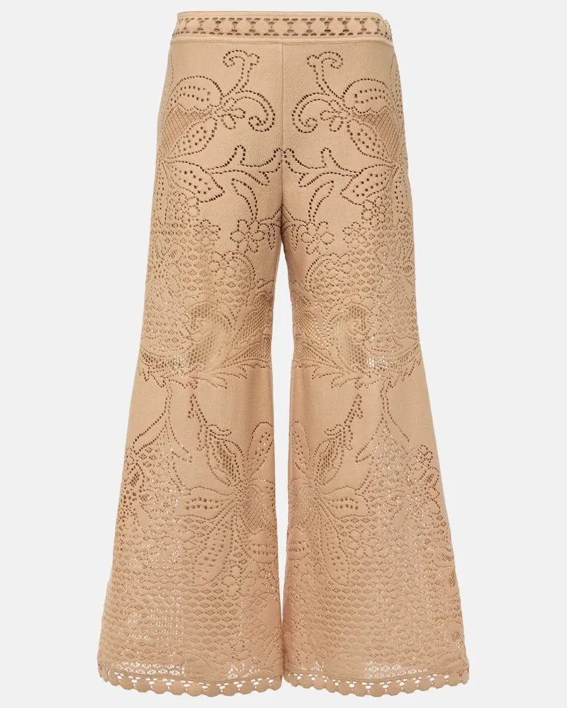 Valentino Garavani Weite Hose aus Guipure-Spitze Rosa
