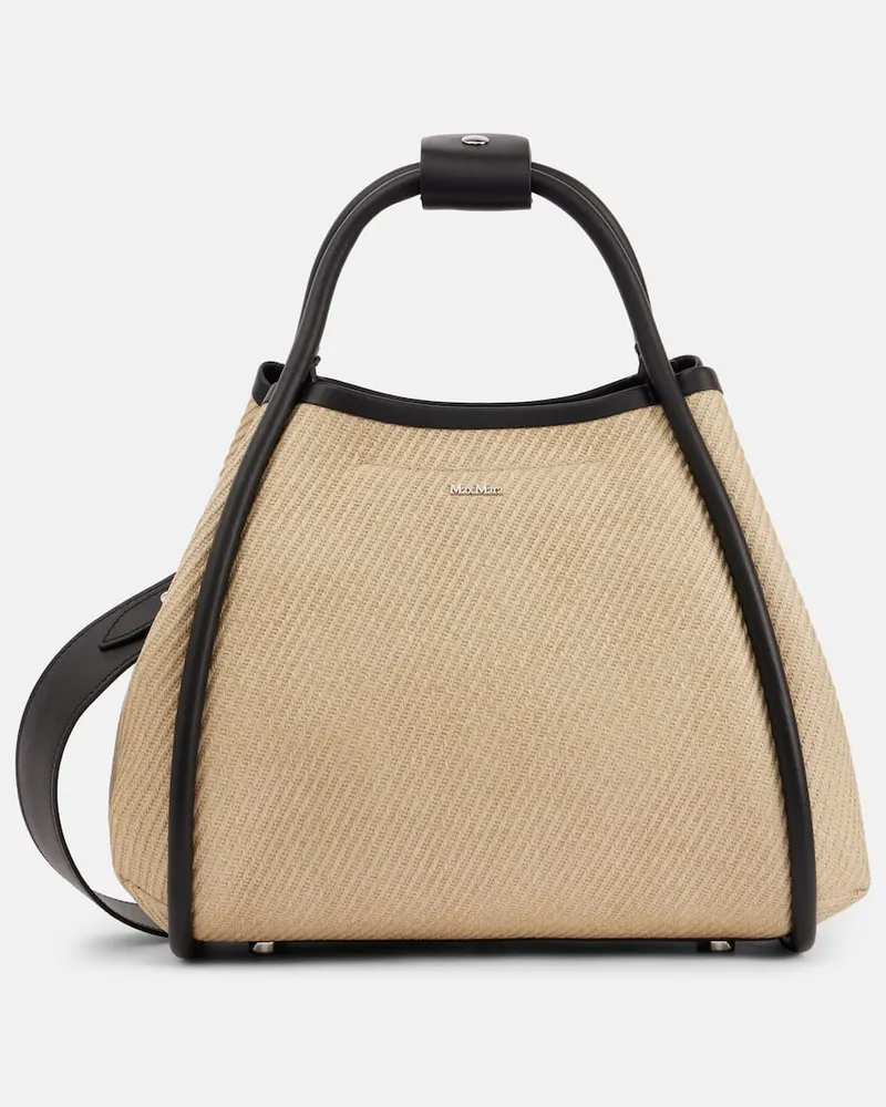 Max Mara Tote Marine Small mit Leder Beige