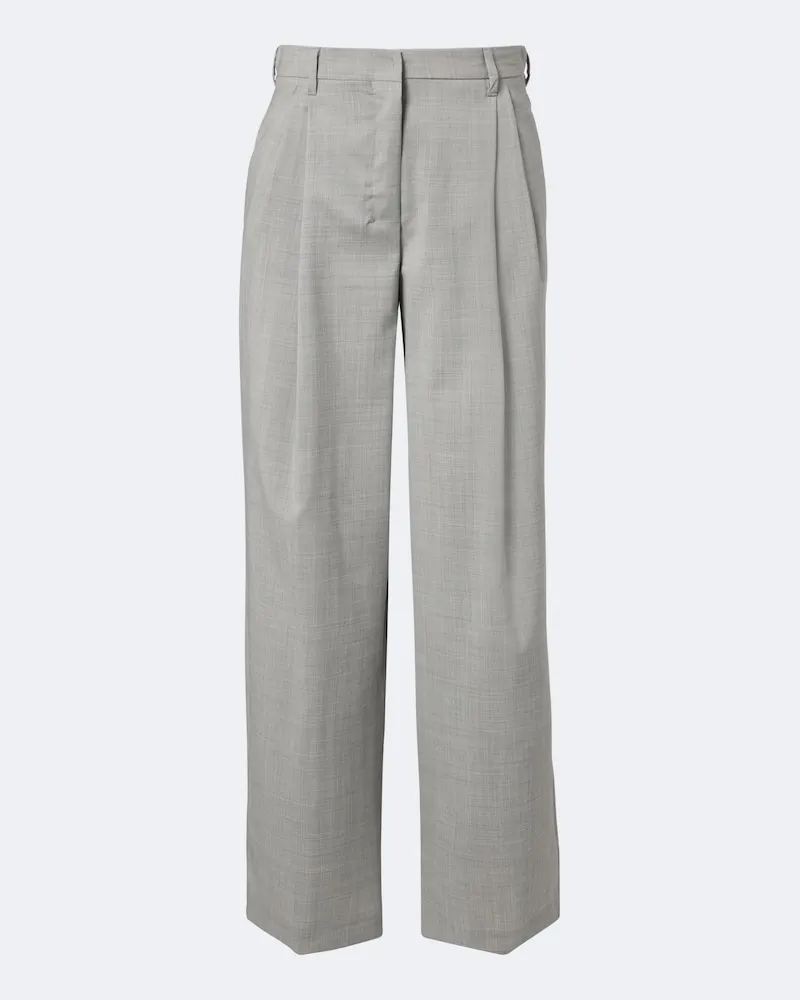 Max Mara Weite Hose aus Schurwolle Grau