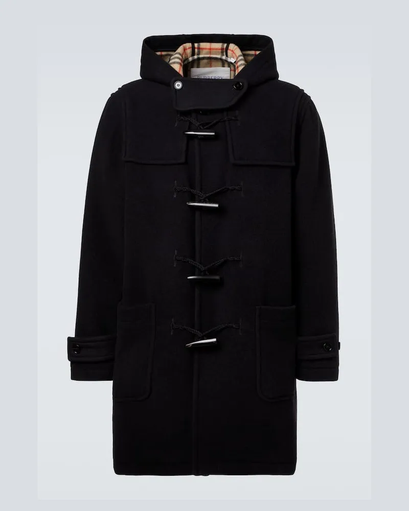 Burberry Mantel aus Woll-Twill Schwarz