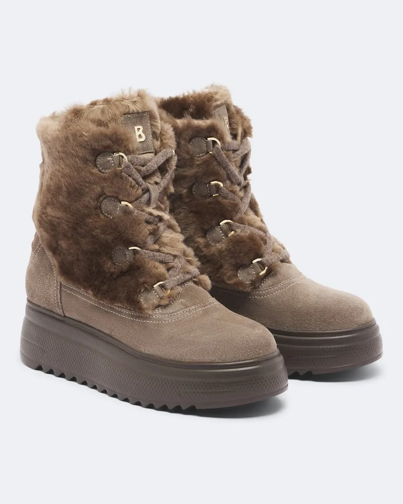 Bogner Schnürstiefel Stockholm aus Veloursleder Braun