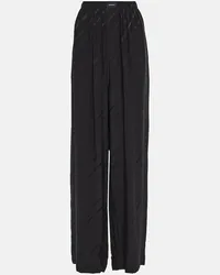 Balenciaga Weite High-Rise-Hose aus Seide Weiss