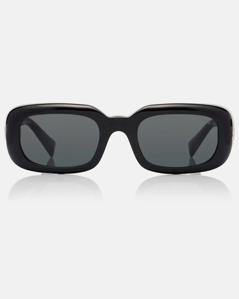 Miu Miu Eckige Sonnenbrille Schwarz