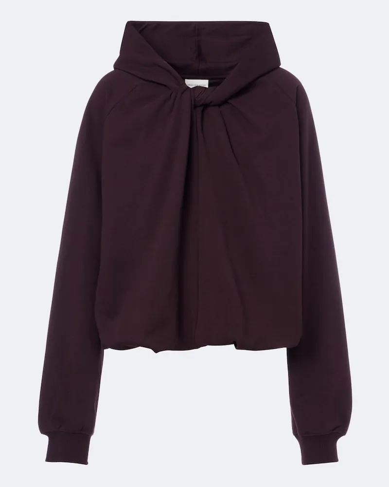 Dries van Noten Sweatshirt aus Baumwoll-Jersey Burgunderrot