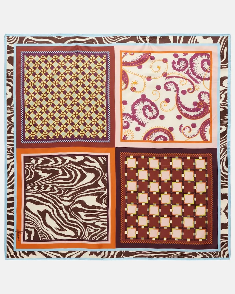 ALEMAIS Alémais Bedrucktes Tuch Wilson aus Seiden-Twill Multicolor