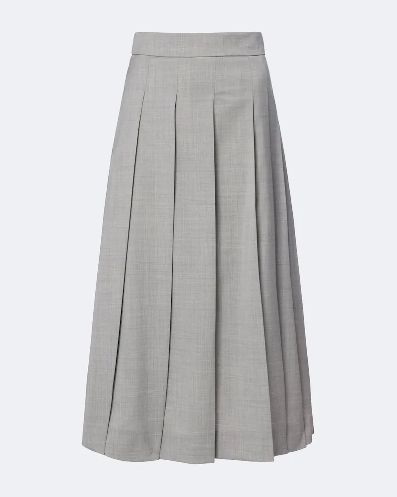 Max Mara Maxirock aus Schurwolle Grau