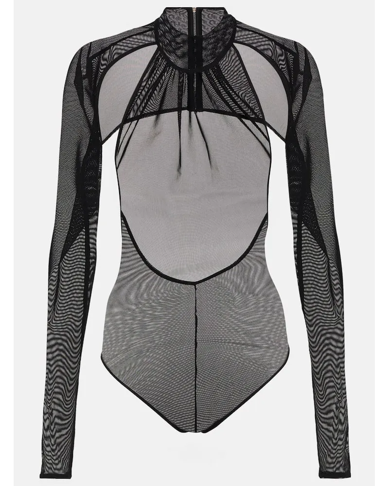 David Koma Body aus Mesh Schwarz