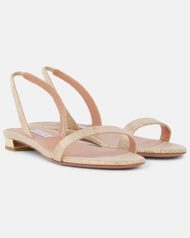 Aquazzura Sandalen aus Canvas Gold