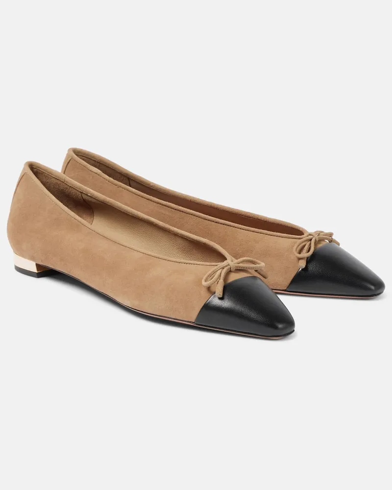 Aquazzura Ballerinas Gioia aus Veloursleder Braun