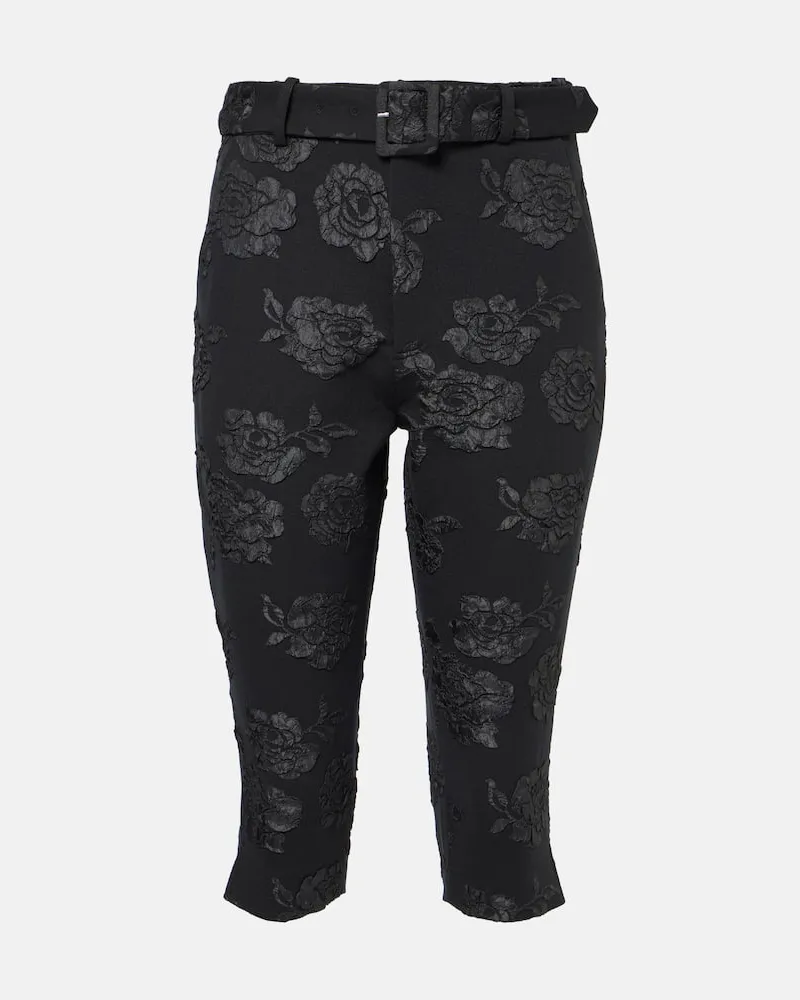 ROTATE Birger Christensen Caprihose aus Jacquard Schwarz