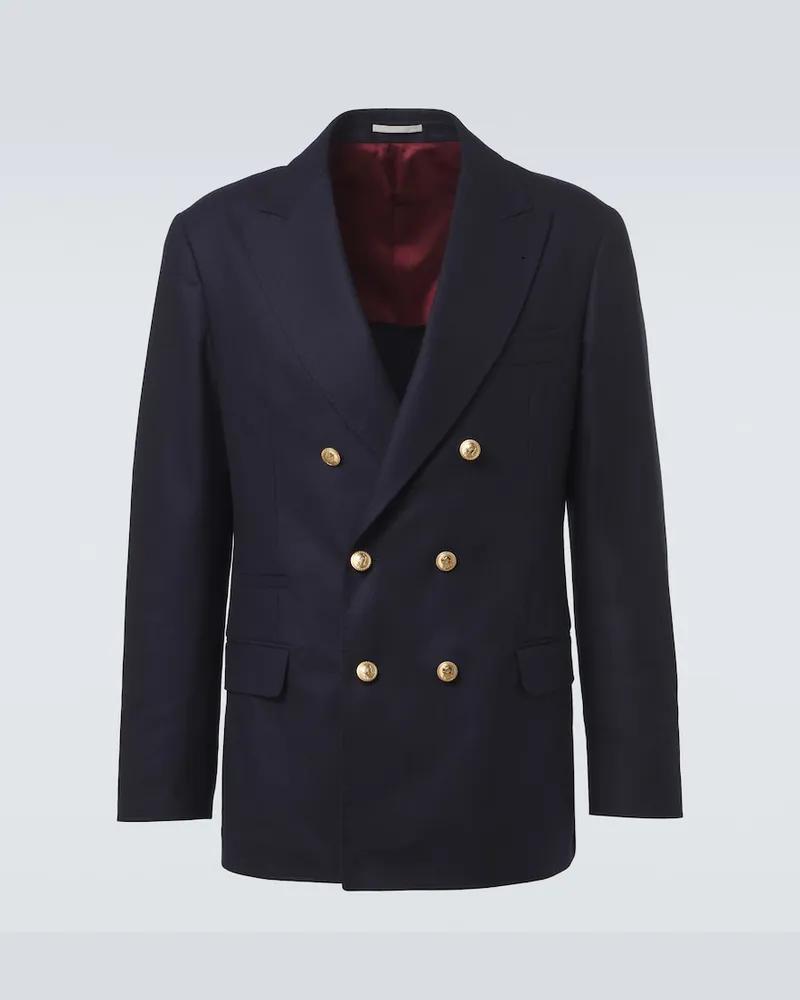 Brunello Cucinelli Blazer aus Schurwolle Blau