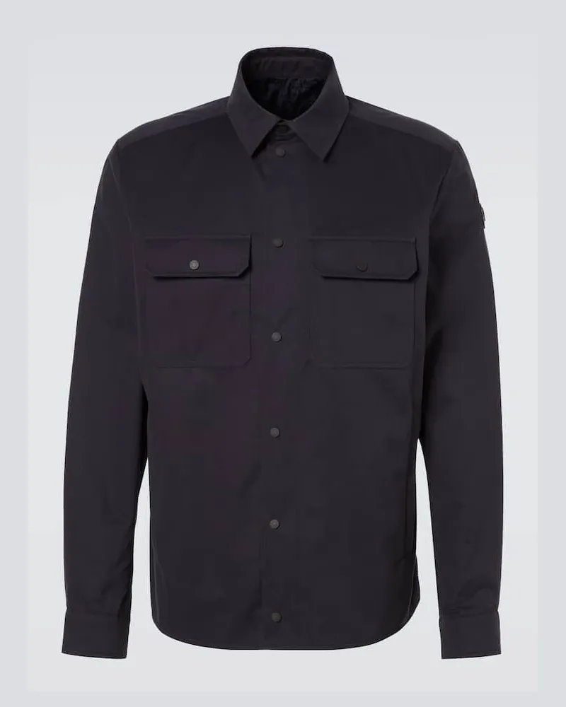 Moncler Hemdjacke aus Gabardine Blau