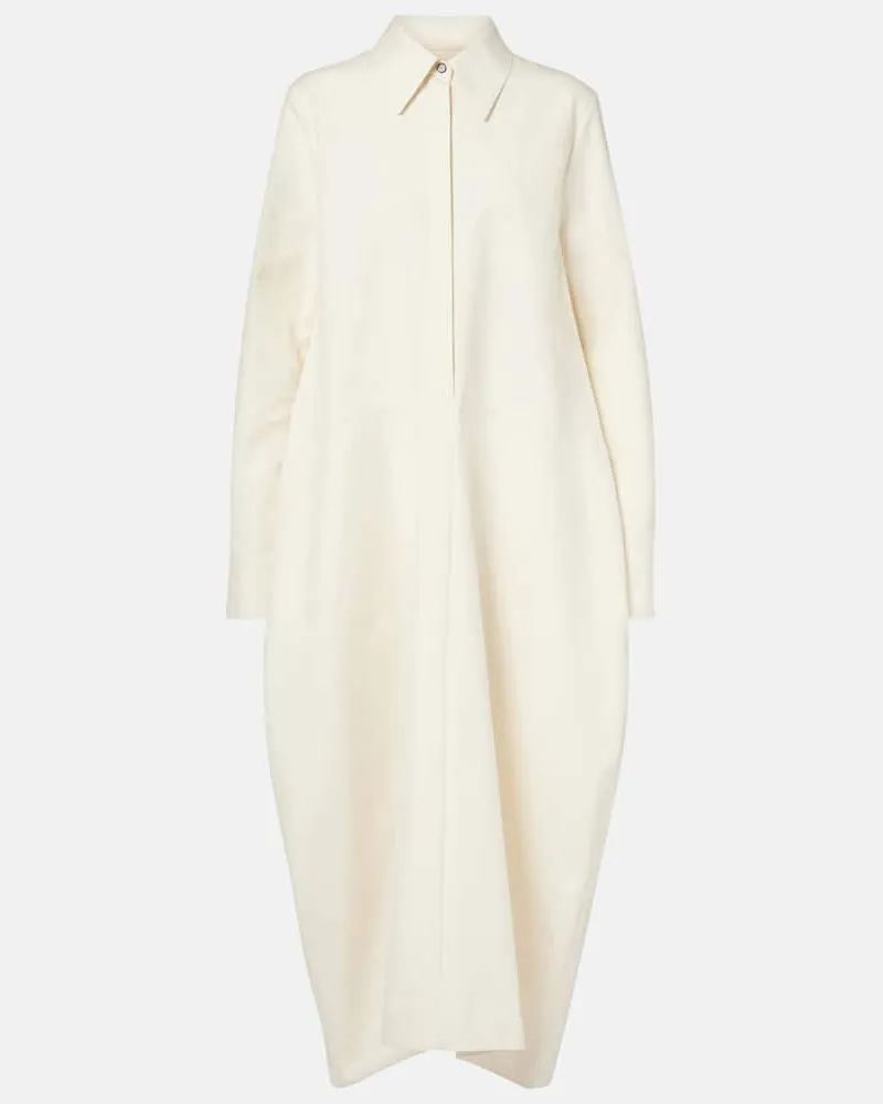 Jil Sander Midikleid aus Baumwolle Beige