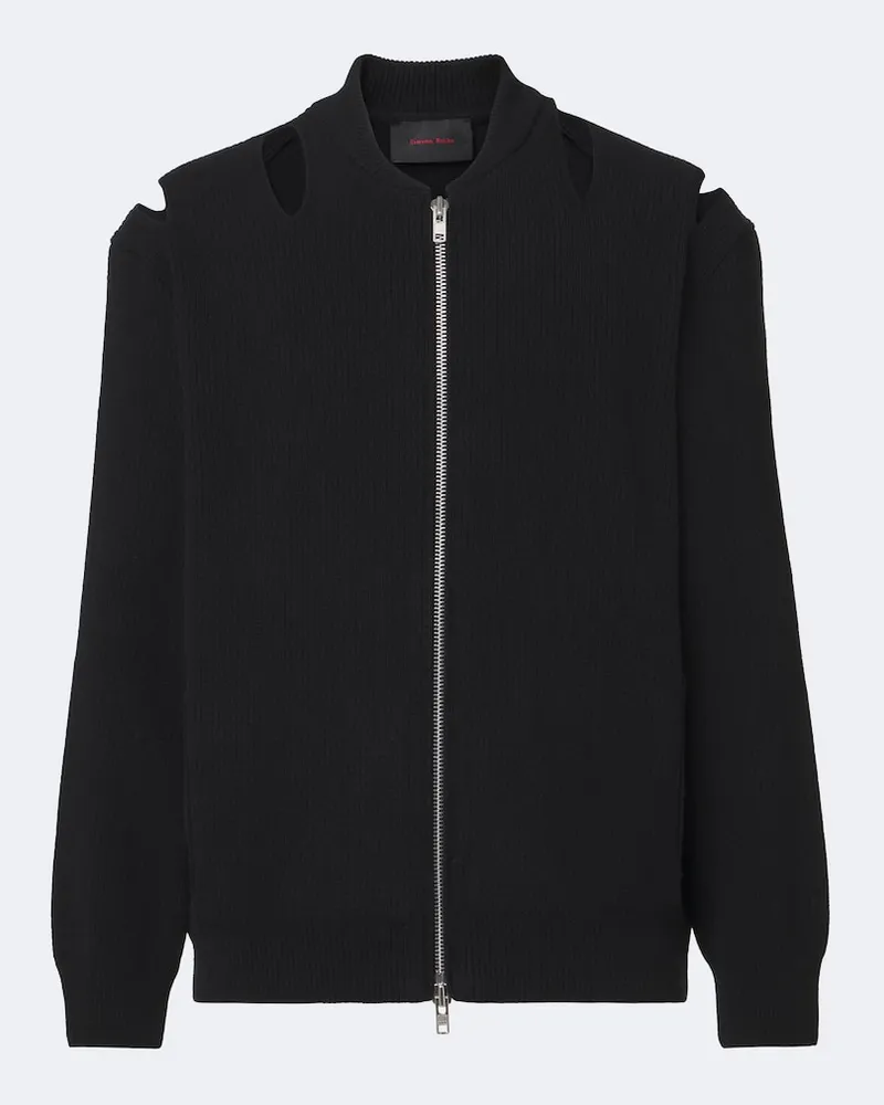 Simone Rocha Pullover mit Reißverschluss aus einem Wollgemisch Schwarz